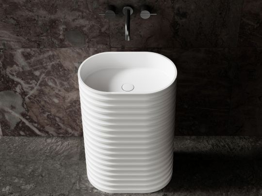 Раковина отдельностоящая ABBER Stein AS2550 белая матовая схема 4