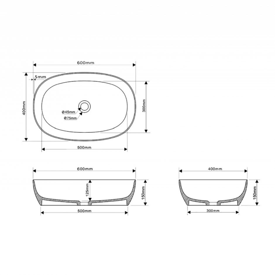 Раковина накладная ABBER Stein AS2633 белая матовая ФОТО