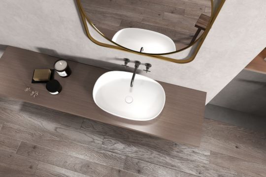 Раковина накладная ABBER Stein AS2633 белая матовая схема 3 Раковина накладная ABBER Stein AS2633 белая матовая схема 3