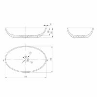 Раковина накладная ABBER Stein AS2635 белая матовая схема 2 Раковина накладная ABBER Stein AS2635 белая матовая схема 2