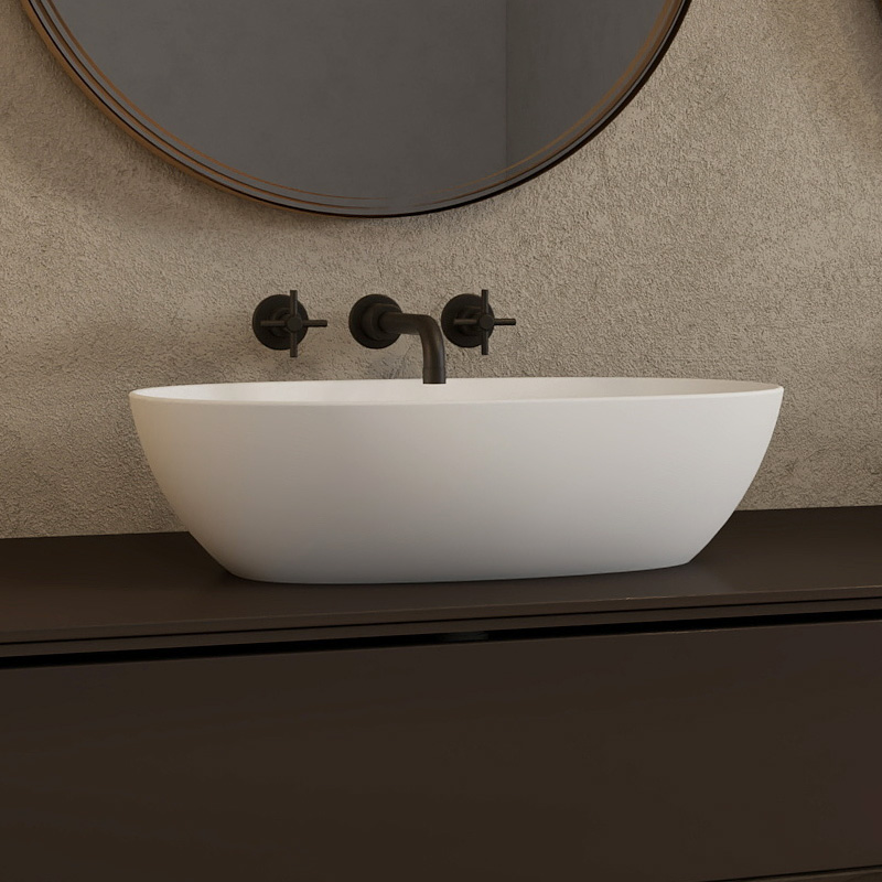 Изображение Раковина накладная ABBER Stein AS2636 белая матовая