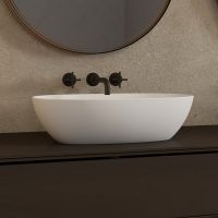 Раковина накладная ABBER Stein AS2636 белая матовая схема 1