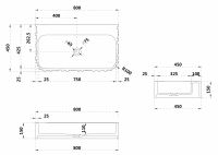 Раковина подвесная ABBER Stein AS2652-0.8 белая матовая схема 2