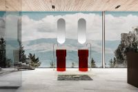 Раковина отдельностоящая прозрачная ABBER Kristall AT2701Rubin-H красная схема 3