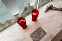 Раковина отдельностоящая прозрачная ABBER Kristall AT2701Rubin-H красная схема 4