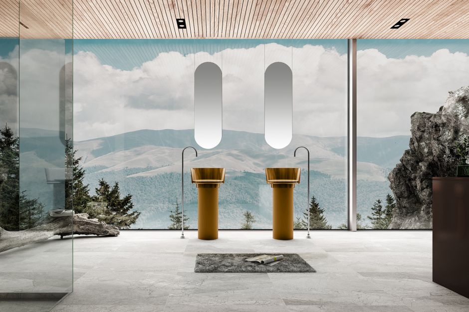 Раковина отдельностоящая прозрачная ABBER Kristall AT2702Vesuvian оливковая ФОТО