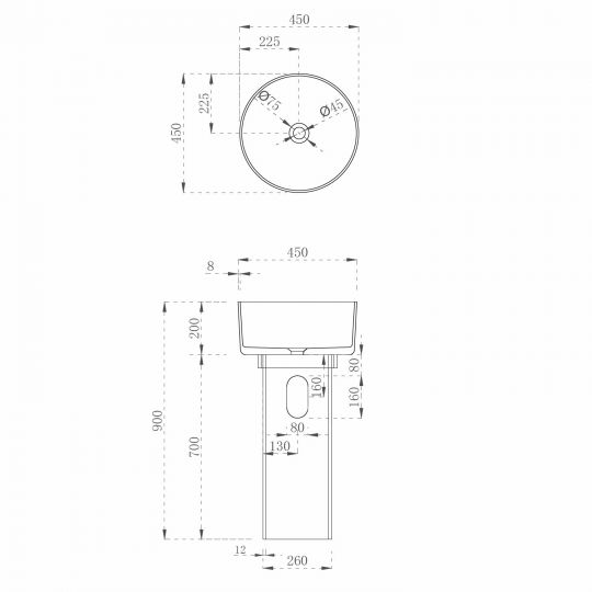 Раковина отдельностоящая прозрачная ABBER Kristall AT2702Vesuvian-H оливковая схема 2 Раковина отдельностоящая прозрачная ABBER Kristall AT2702Vesuvian-H оливковая схема 2