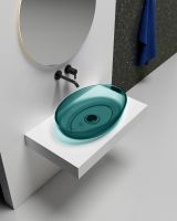 Раковина накладная прозрачная ABBER Kristall AT2801Aquamarin бирюзовая схема 3