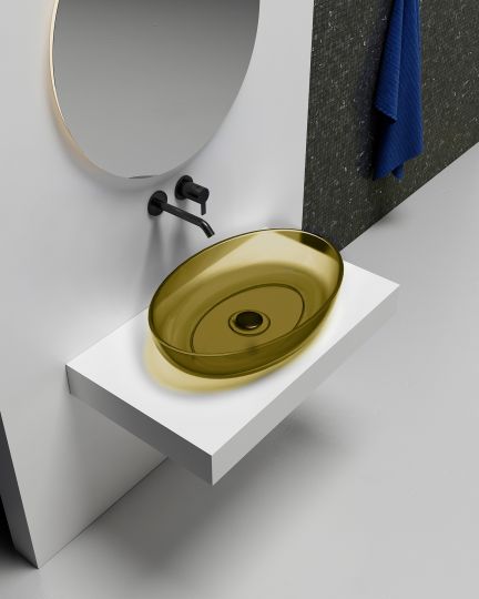 Раковина накладная прозрачная ABBER Kristall AT2801Vesuvian оливковая схема 3