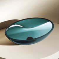 Раковина накладная прозрачная ABBER Kristall AT2802Aquamarin бирюзовая схема 1