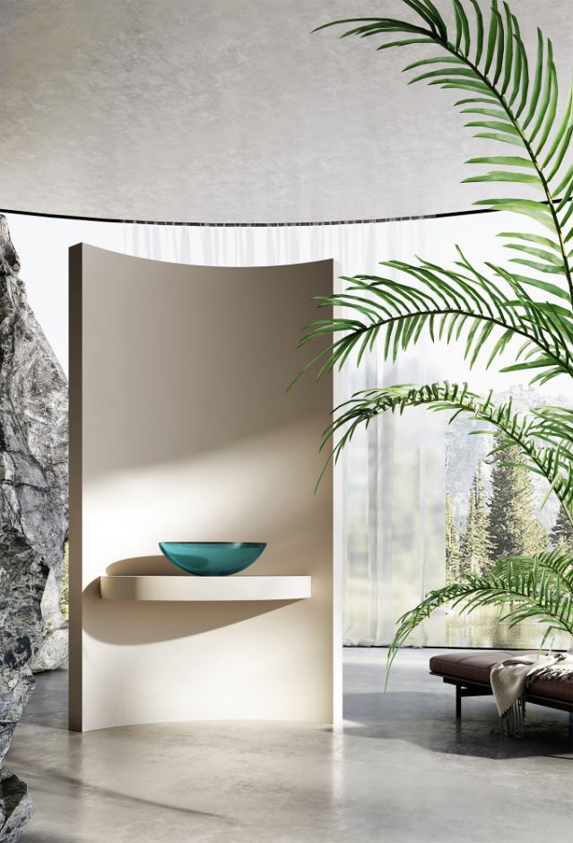 Раковина накладная прозрачная ABBER Kristall AT2802Aquamarin бирюзовая ФОТО