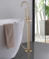 Смеситель ABBER Wasser Kreis AF8115GN напольный для ванны, золото матовое схема 3