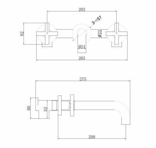 Смеситель ABBER Wasser Kreis AF81121NG для раковины скрытого монтажа, никель схема 2