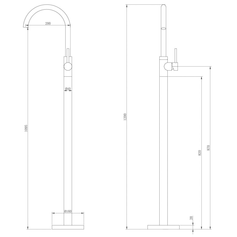 Смеситель ABBER Wasser Kreis AF8141NG напольный для раковины, никель ФОТО