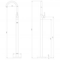 Смеситель ABBER Wasser Kreis AF8141NG напольный для раковины, никель схема 2 Смеситель ABBER Wasser Kreis AF8141NG напольный для раковины, никель схема 2