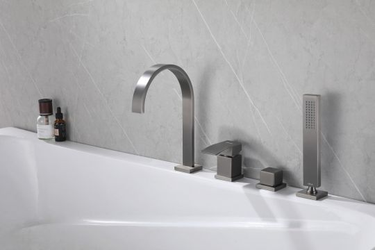 Смеситель ABBER Wasserfall AF8613NG на борт ванны, никель схема 3