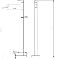 Смеситель ABBER Wasser Kreis AF8140NG напольный для раковины, никель схема 2
