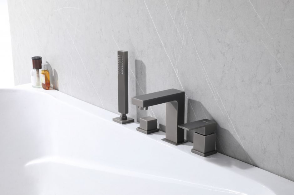 Смеситель ABBER Daheim AF8213NG на борт ванны, никель ФОТО