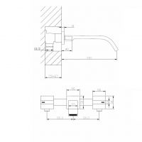 Смеситель ABBER Wasserfall AF8612G для раковины скрытого монтажа, золото матовое схема 2