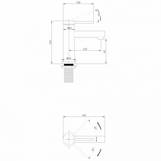 Смеситель ABBER Emotion AF8810NG для раковины, никель схема 2