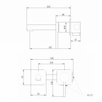 Смеситель ABBER Emotion AF8812NG для раковины скрытого монтажа, никель схема 2 Смеситель ABBER Emotion AF8812NG для раковины скрытого монтажа, никель схема 2