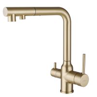 Смеситель ABBER Emotion AF8814G для кухни с подключением фильтра и выдвижной лейкой, золото матовое схема 1