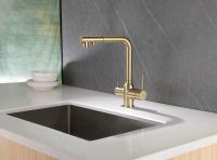 Смеситель ABBER Emotion AF8814G для кухни с подключением фильтра и выдвижной лейкой, золото матовое схема 3