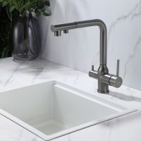 Смеситель ABBER Emotion AF8814NG для кухни с подключением фильтра и выдвижной лейкой, никель схема 3