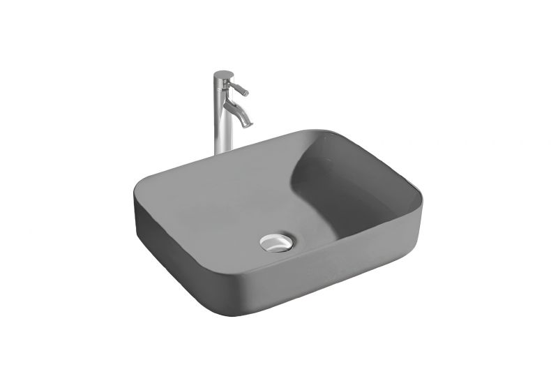 Раковина накладная для установки на столешницу AQUATEK ВЕГА AQ5515-MG матовый серый