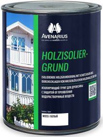 Грунт Изолирующий Avenarius Holzisolier Grund 5л Белый для Древесины, для Внутренних и Наружных Работ / Авенариус Хольцизолир Грунт