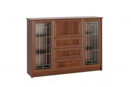 ЯННА ЯН-56 Комод-Витрина (ш1569*г420*в1150мм), Орех Пегас
