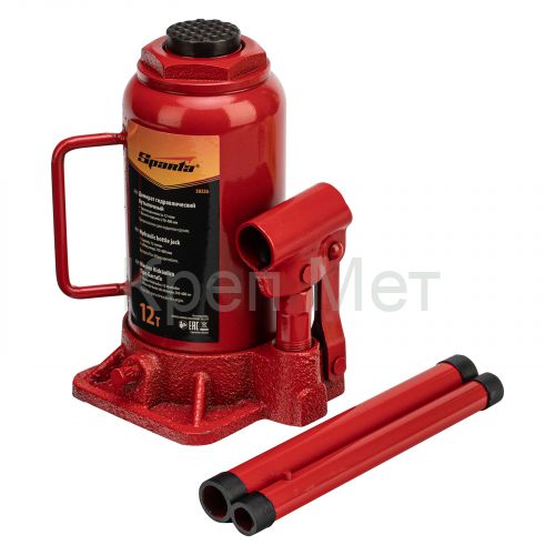 Домкрат гидравлический бутылочный, 12 т, h подъема 210-400 мм Sparta