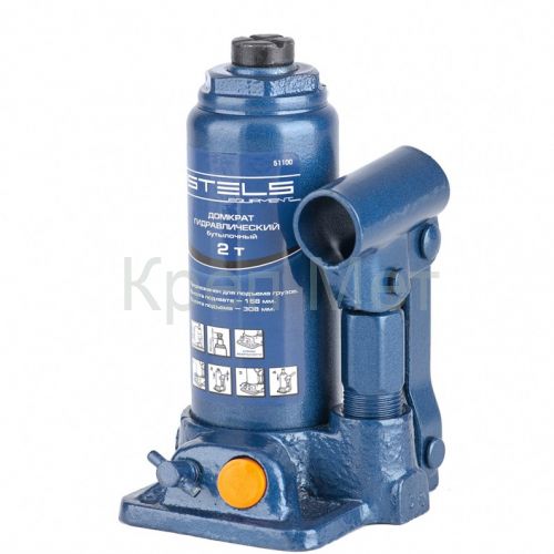Домкрат гидравлический бутылочный, 2 т, H подъема 158-308 мм Stels
