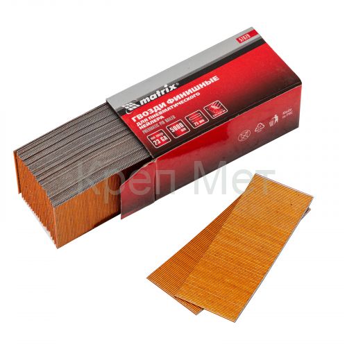 Гвозди финишные, (шпильки) 23GA для пневматического нейлера финишного D 0.64 мм, длина 25 мм, 5000 шт Matrix