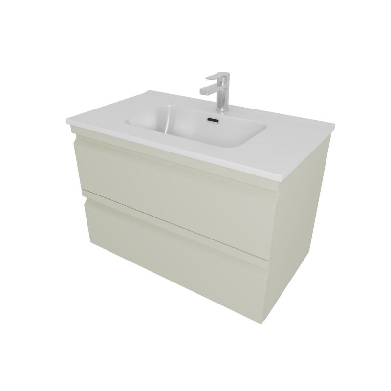 Тумба с раковиной Aquatek 60см ВЕГА, 2 ящика, цвет шалфей зеленый AQ77060-GS