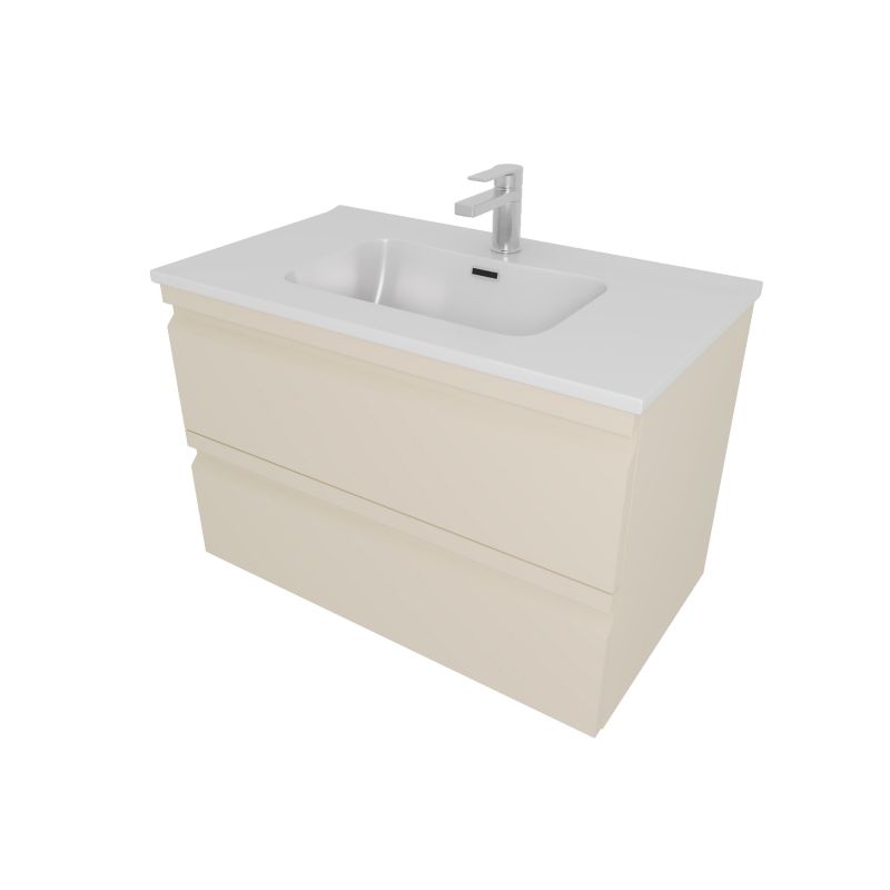 Тумба с раковиной Aquatek 60см ВЕГА, 2 ящика, цвет капучино светлый AQ77060-LC