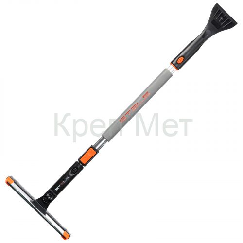 Щетка-сметка для снега со скребком и водосгоном, телескопическая, поворотная голова Stels