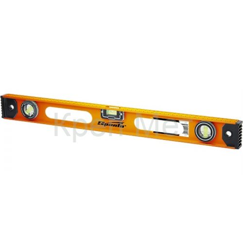 Уровень алюминиевый "Рельс", 1500 мм, 3 глазка (1 поворотный) Sparta