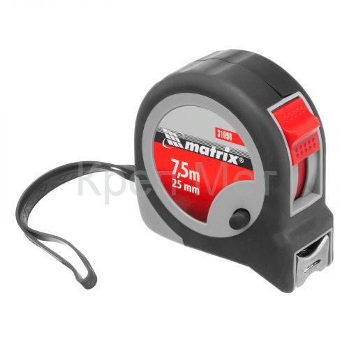 Рулетка Continuous fixation,7,5 м х 25 мм,двухкомпонентный корпус,плавная фиксация Matrix