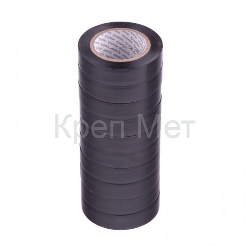 Набор изолент ПВХ 15 мм х 10 м, черная, в упаковке 10 шт, 150 мкм Matrix