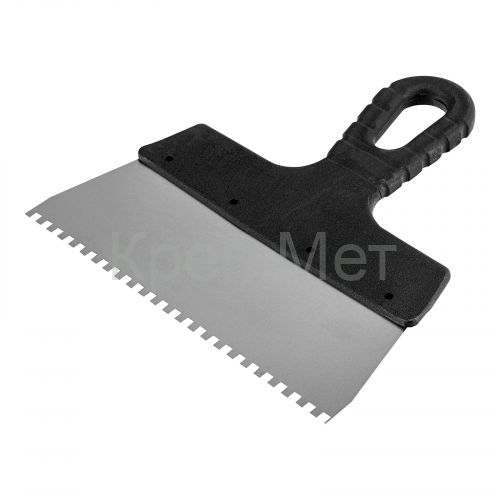Шпатель из нержавеющей стали, 200 мм, зуб 4 х 4 мм, пластмассовая ручка Sparta