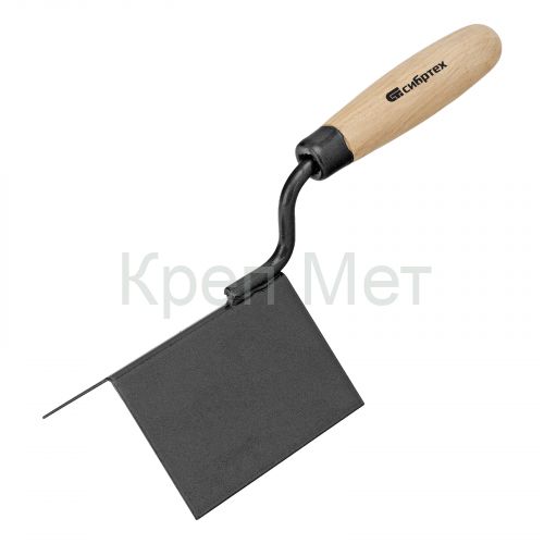 Кельма угловая, 110 х 75 х 75 мм, стальная, для внешних углов, буковая ручка Сибртех