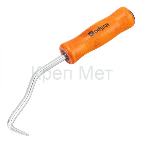 Крюк для вязки арматуры, 210 мм, деревянная рукоятка Сибртех