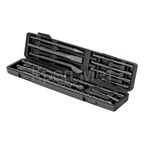 Набор буров по бетону, 5-6 х 110, 8-10-12 х 160, 14-16 х 210, 18 х 300, 20 х 450 мм, зубила, SDS Plus Matrix