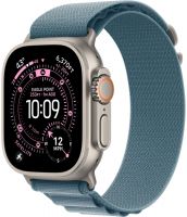 Apple Watch Ultra 3, 49 мм, Natural Titanium Light Blue Alpine Loop M
