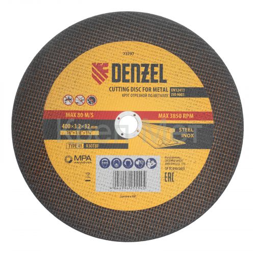 Круг отрезной по металлу, 400 х 3,2 х 32 мм, A30TBF// Denzel