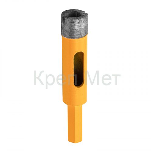 Сверло алмазное по керамограниту, 14 мм, мокрая резка, трехгранный хвостовик Denzel