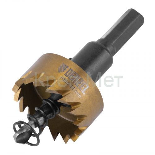 Коронка по металлу HSS, 28 мм, нитридтитановое покрытие Denzel