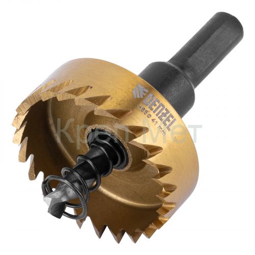 Коронка по металлу HSS, 41 мм, нитридтитановое покрытие Denzel