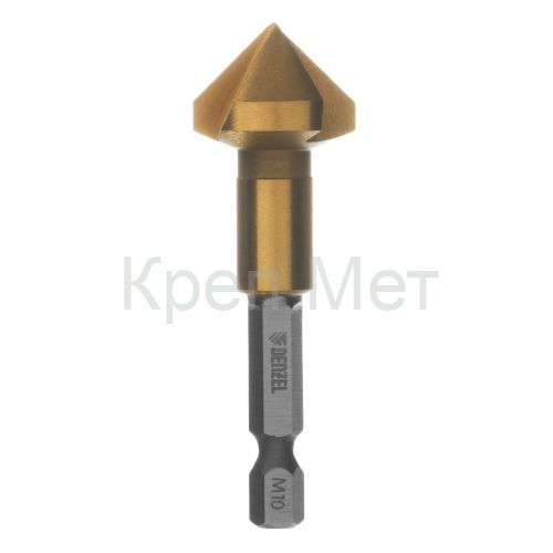 Зенковка конусная под М10, HSS, по металлу, 6-гранный хвостовик Denzel